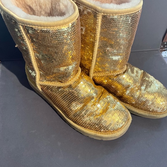 Ugg Women’s Gold Shiny Boots - Picture 2 of 16